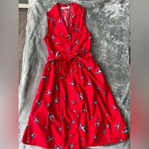 Mango Red Midi Dress